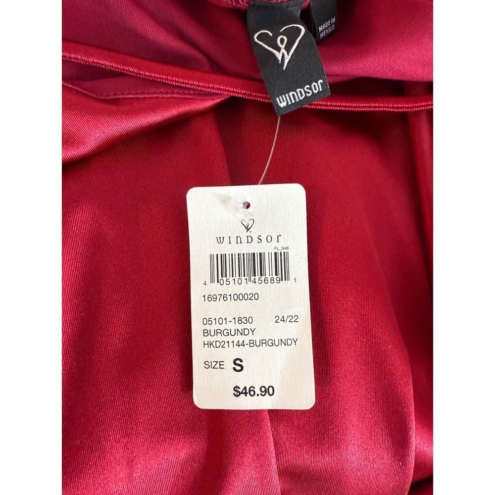 Windsor Burgundy/Maroon Satin Fit & Flare Spaghetti Strap Dress – Size Small - Picture 3 of 8